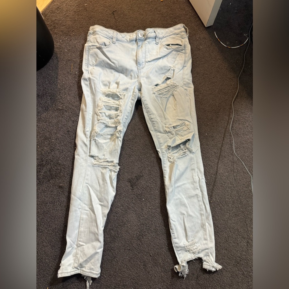 American Eagle Super High Rise Ripped Jeggings